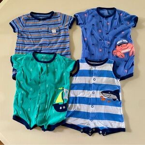 Carter’s Baby Nautical Themed One Piece Set - 4 onesies (3 months)